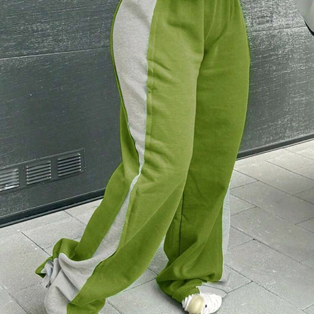 Stylish Green and Gray Women's Pants